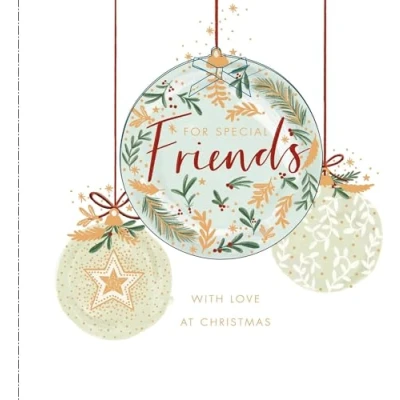 Image of Special Friends Luxury Baubles Embellished Christmas Card Xmas Greeting Cards 693512