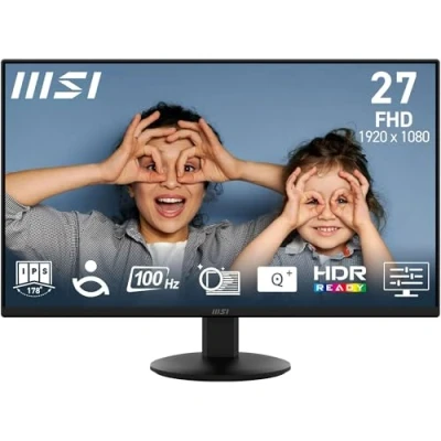 Image of MSI PRO MP272L 27 Inch FHD Office Monitor 1920 x 1080 IPS Panel, 4 Sided Frameless, 100 Hz Refresh Rate, Eye Friendly Screen, Tilt Adjustable HDMI 1.4b, DP (1.2a)