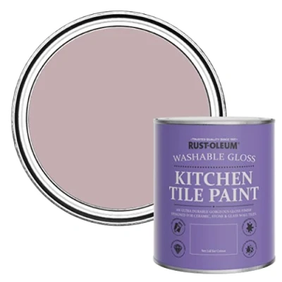 Image of Rust Oleum Pink Water Resistant Kitchen Tile Paint in Gloss Finish Little Light 750ml