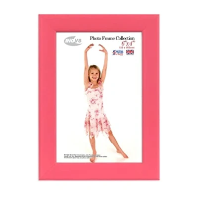 Image of Inov8 British Made Picture/Photo Frame 6x4&quot; Inch(15x10cm) Value 19mm Vintage Pink