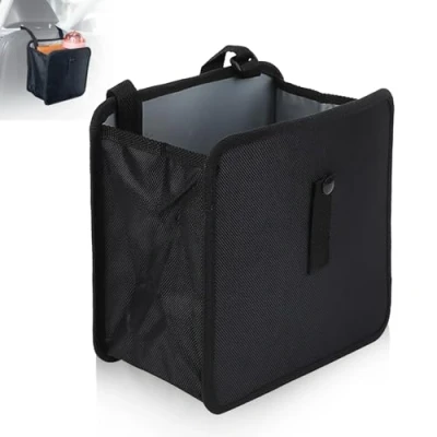 Image of UOSIWYA Car Rubbish Bin, Trash Can Bins Collapsible Hanging Storage Foldable Bin for Essentials Waterproof Seat Organiser Tidy Auto Travel Truck Minivan