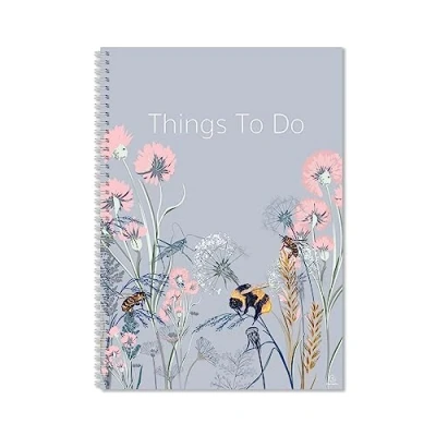 Image of Exacompta Ref GS014Z A4 Things To Do Notebook, 90gsm Paper 210mm x 297mm, 40 Sheets of Lined with a Flower &amp; Bee Design, Great for Getting Organised