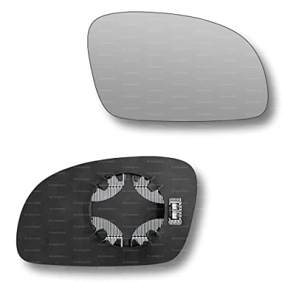 Image of Less4spares Replacement Wing Mirror Glass Right Compatible with VW New Beetle 2003 2010 CLIP ON Driver Off side Heated Convex