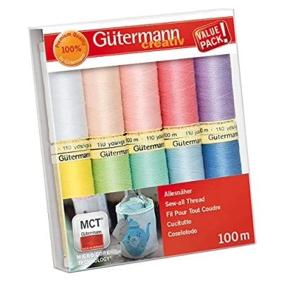 Image of Gutermann Thread Set, Multi Colour, 100m