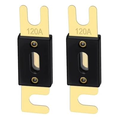 Image of Heschen ANL Fuse 120 Amp for Car Vehicles Audio System Sheet Gold Tone &amp; Black 2 Pack