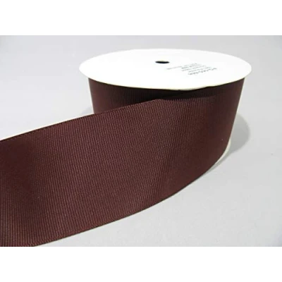 Image of Beautiful Ribbon 2 metres of 50mm Grosgrain Ribbed Chestnut Dark Brown Double Sided 50 mm 5cm 2&quot; Inch