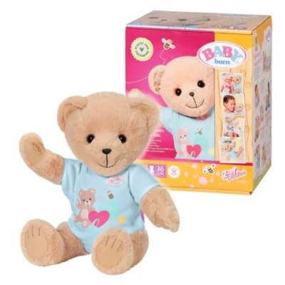 Image of BABY born Bear Blue 835593 36cm Little with Soft Stuffed Body Includes Pink Outfit and Accessories Designed to Fit 43cm Clothing Suitable for Kids from 0+
