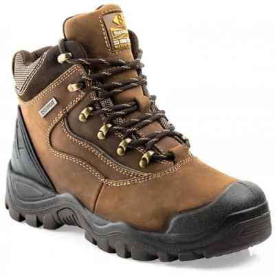 Image of Buckler BSH002BR Waterproof Anti Scuff Safety Work Boots Brown (Sizes 6 13) Mens Trade Steel Toe Cap Shoes (6)
