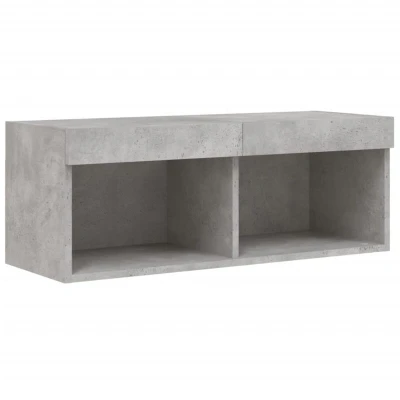 Image of vidaXL TV Cabinet with LED Lights Concrete Grey 80x30x30 cm