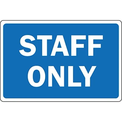 Image of Staff only sign Self adhesive sticker (200mm x 150mm)