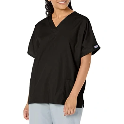 Image of Cherokee Scrubs for Women Workwear Originals V Neck Top 4700, Black, 5XL Plus