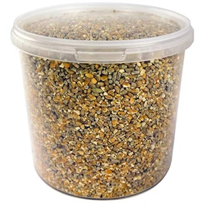 Image of GardenersDream Chicken Corn Extra Premium Grade Poultry Feed Nutritious Oyster Shell, Layers Pellets, Fibre Wheat &amp; Split Maize High Energy, Protein Rich Food Mix Year Round Seed (2.5L Tub)