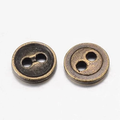 Image of 20pcs Metal Round Grooved 2 Hole Antique Bronze Vintage Colour 18mm Sewing Crafts Cardmaking Buttons