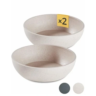 Image of PiuPet® Dog Bowl I 2X 1,6L Beige Dishwasher Safe 21,5cm Diameter Large Bowls Water Food Feeding &amp; Watering Supplies for Dogs and Small