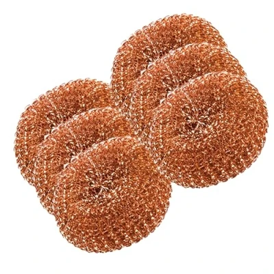Image of HOMESHOPA Copper Scouring Pad, 6 Pack Coated Spiral Scrubber Scourer, Long Lasting Scourer for Cleaning Dirt, Grease &amp; Grime, Pan Heavy Duty Kitchen Pots Pans
