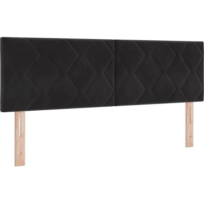 Image of vidaXL Headboard in Black, Diamond Blocks Design, 160 cm, Velvet