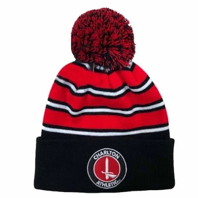 Image of GIFTS 4 ALL Official Kids Charlton Athletic Ski Hat, Junior Woolly Crest Boys Match Day Hat