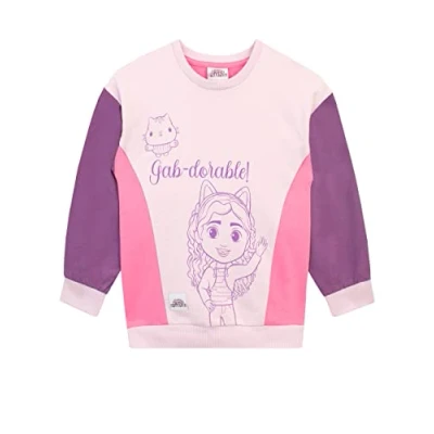 Image of DREAMWORKS Girls Sweatshirt Gabby&#039;s Dollhouse Pink 8 9 Years