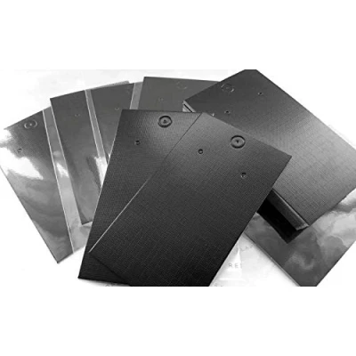 Image of 25 x Jewellery Display Cards Earring Black With Self Adhesive Bags 9cm 5cm
