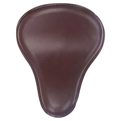 Image of Bid4ze Brown Leather Motorcycle Solo Slim Seat Large Driver Rider Cushion Pad For Harley Sportster Bobber Chopper Custom S uzuki