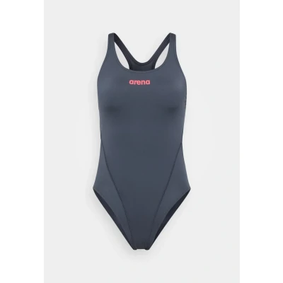 Image of Arena Womens TEAM Swimsuit TECH Solid Swimsuit, Women&#039;s, Size: 36, Asphalt/bright coral