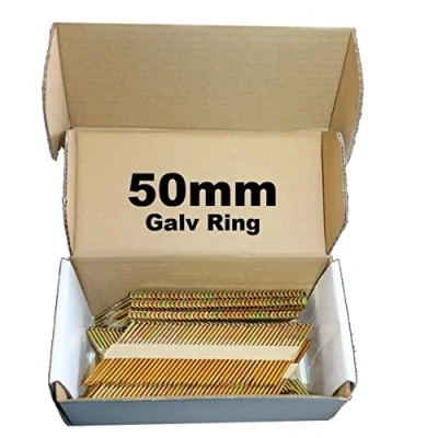 Image of 1000 x 50mm Galvanised Ring Framing Nails,Clipped D Head, for DEWALT 18v Cordless DCN692