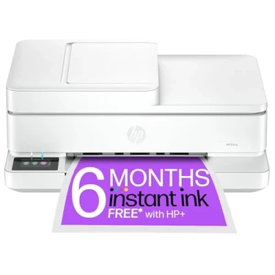 Image of HP Envy 6530e All in One Printer Perfect for Home Colour Wireless Print, Scan &amp; Copy 3 Months of Instant Ink Included Automatic 2 sided Photo Printing Document Feeder White