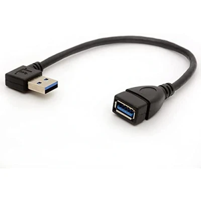 Image of USB 3.0 Extension Cable Right Angle 90 Degree Adapter Type A Male To Female High Speed Connection, Super fast 5Gbps Data Transfer Sync lead (RIGHT)