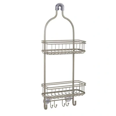 Image of Zenna Home Hanging Over the Shower Caddy, Satin Nickel