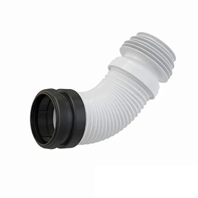 Image of Universal Range Flexi Plastic Flexible WC Toilet Elbow Waste Connector 90/110mm