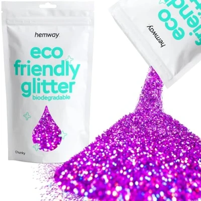 Image of Biodegradable Glitter Purple Holographic Eco Friendly Plant Based Bio Chunky for Face Body Hair Craft Resin Festival Makeup Eyeshadow 100g / 3.5oz
