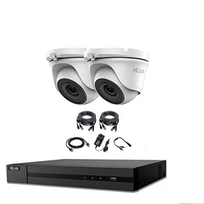 Image of HILOOK 5MP CCTV SYSTEM 4CH 5 MP DVR CAMERA INDOOR OUTDOOR 2X White DOME TURRET CAMERAS 2OM NIGHT VISION HDMI KIT (2TB HDD Pre Installed)