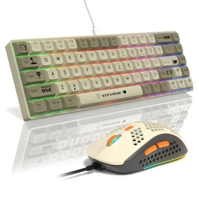 Image of MAMBASNAKE AJAZZ AK680 Mechanical Keyboard, 68 Key 60 Percent Hot Swappable Gaming Keyboard + 6 Adjustable DPI 6400 Mouse with RGB Light, for PC/Mac/Laptop Gamer (Red Linear Switch)