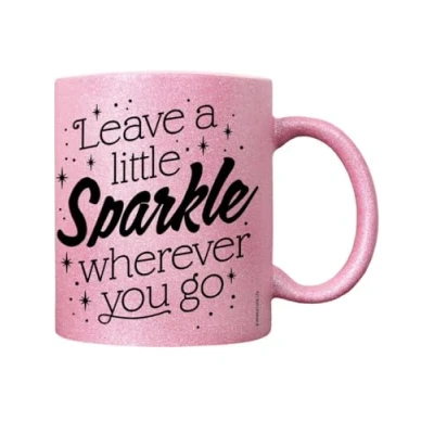 Image of Leave A Little Sparkle Wherever You Go Pink Glitter Mug