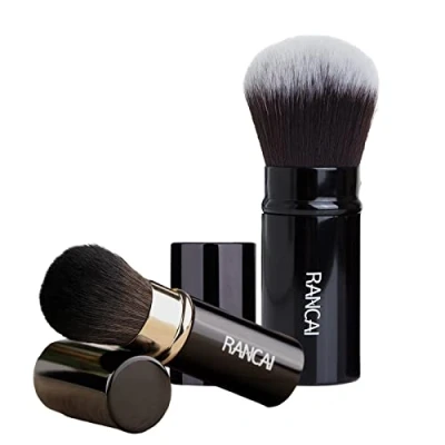 Image of 2 Pieces Retractable Brush,Kabuki Makeup Blush Face Brushes,Powder Foundation Brush for Applying Powders and Mineral Cosmetics