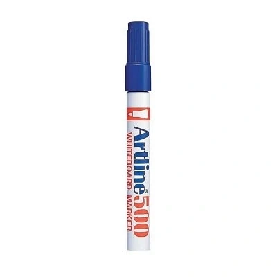 Image of artline 2.0mm Bullet Tip 500 BLUE Whiteboard Marker Pen Easy Clean Dry Wipe Ink (5 x Markers)