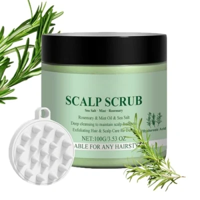 Image of Scalp Scrub,r Rosemary Exfoliator,Refreshing Dandruff &amp; Build Up,Scalp Exfoliator Hair Scrub,Gentle Exfoliating Treatmen,with Massager.100G