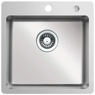 Image of Respekta Chicago Stainless Steel Sink, 1 Basin, Built in 50 x cm, Suitable for Base Cabinets from cm Wide