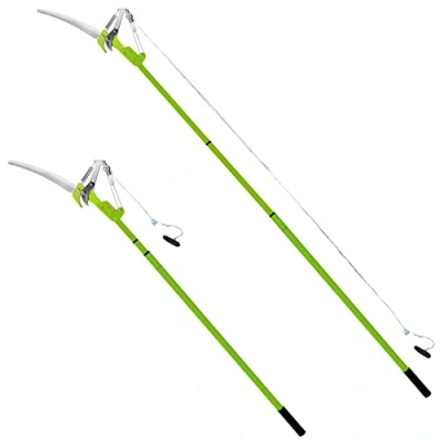 Image of Crystals Garden Telescopic Tree Pruner, Extendable Ratchet Pulley Pole Hand Lopper Scissor, Gardening Heavy Duty Long Reach Loppers Telescopic, Extending Pruning Branch Metal Cutter_30cm Saw