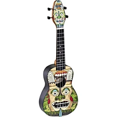 Image of Ortega Guitars Colourful Soprano Ukulele Keiki K2 Starter Kit includes Tuner, Strap, 5 Medium Picks and Drawsting Bag totem (K2 TM)