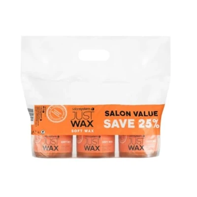 Image of Salon System Just Wax Traditional High Performance Soft for Sensitive Skin 450g, 3 Pack