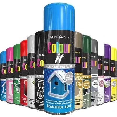 Image of AlezyB 1 x Beautiful Blue All Purpose Aerosol Spray Paint 250ml. Excellent Coverage, Quick &amp; Fast Drying for interior exterior Multipurpose Metal Plastic Wood Glass.