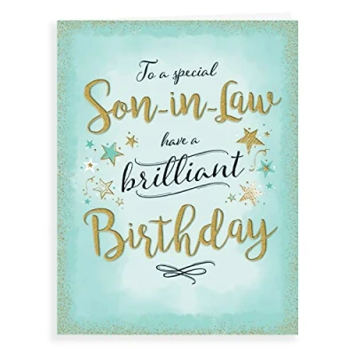 Image of Piccadilly Greetings Modern Birthday Card Son In Law 8 x 6 inches