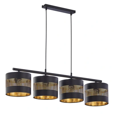 Image of TK Lighting Pendant light Tago, 4 bulb, black/gold