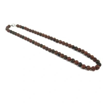 Image of Crystal Stone 8mm Beaded Necklace Bracelet Real Healing Stones Chakra Natural Jewelery (Mahogany Obsidian Necklace)