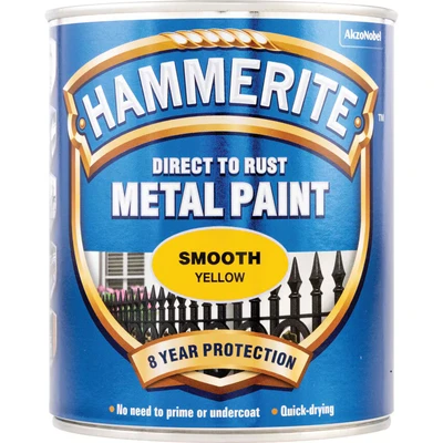 Image of Hammerite Smooth Metal Paint, White, 750 ml (Pack of 1)
