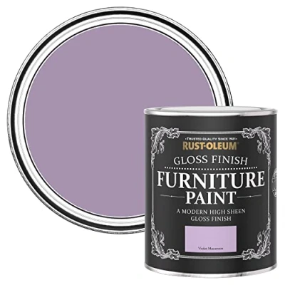 Image of Rust Oleum Purple Furniture Paint in Gloss Finish Violet Macaroon Matt 750 ml