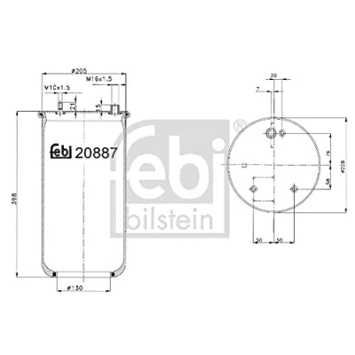 Image of 0513983, 513983 Boot, air suspension FEBI BILSTEIN 20887 Rear Axle Left, Right