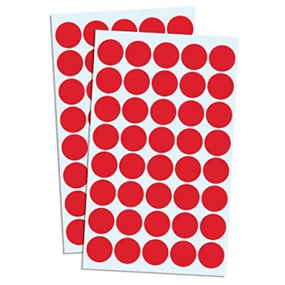 Image of 2000 Pieces, 20mm Red Dot Stickers, Sticky Dots Round Circle Spot Labels