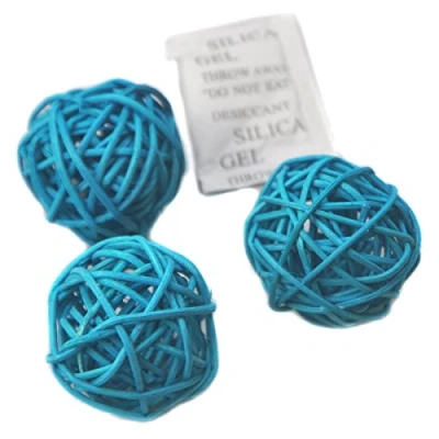 Image of Ougual Natural Wicker Rattan Balls Table Wedding Party Hanging Wobble Ball Christmas Decoration (5cm, 10pcs, Sky Blue)